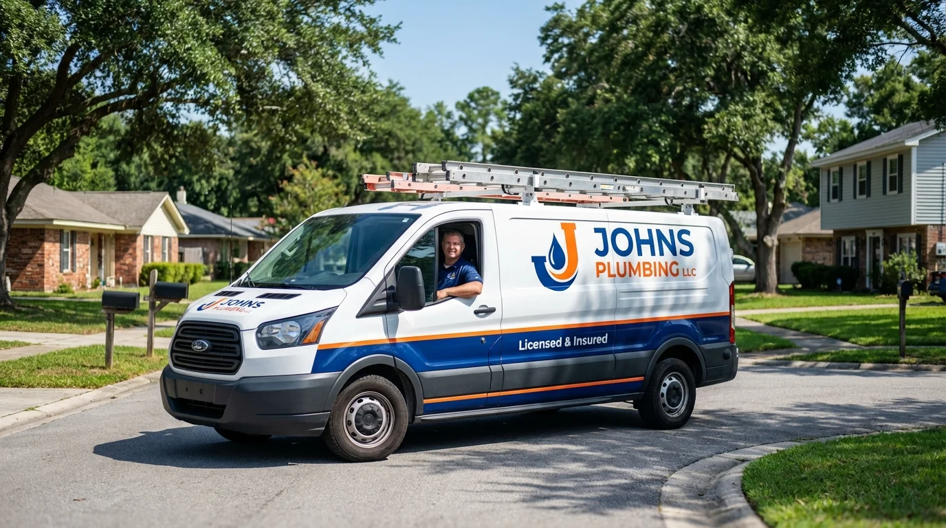 Johns Plumbing LLC service van in Oak Creek, WI
