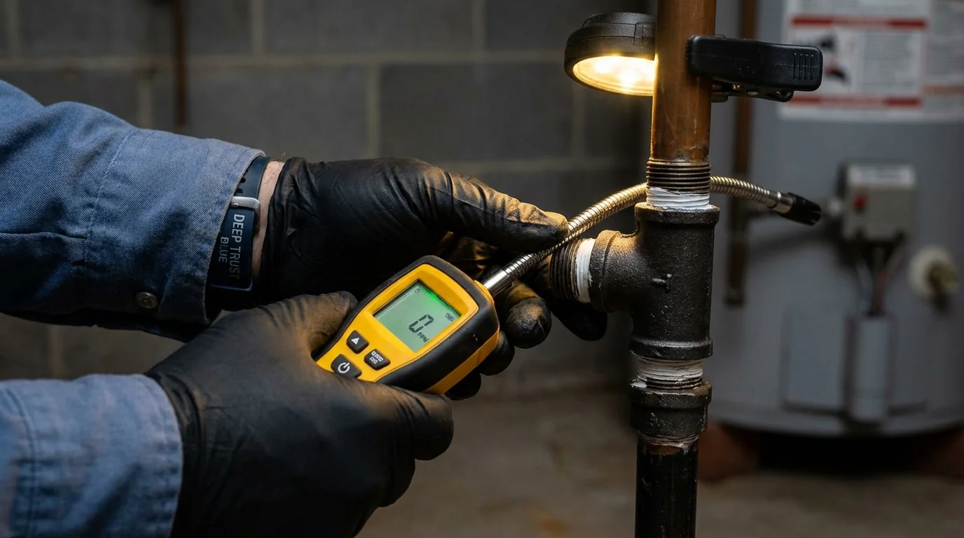 Gas leak detection with electronic sniffer by Johns Plumbing LLC in Oak Creek