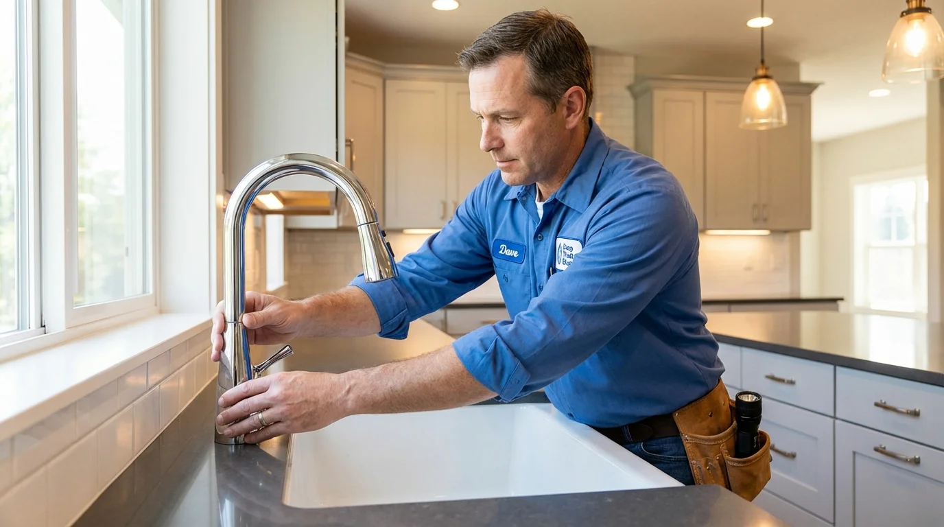 Kitchen faucet installation by Johns Plumbing LLC in Oak Creek