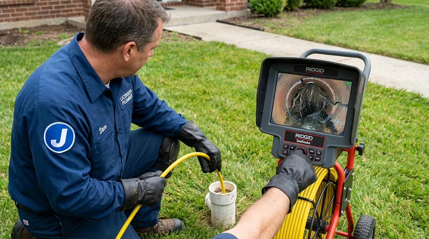 Sewer camera inspection being performed by Johns Plumbing LLC in Oak Creek